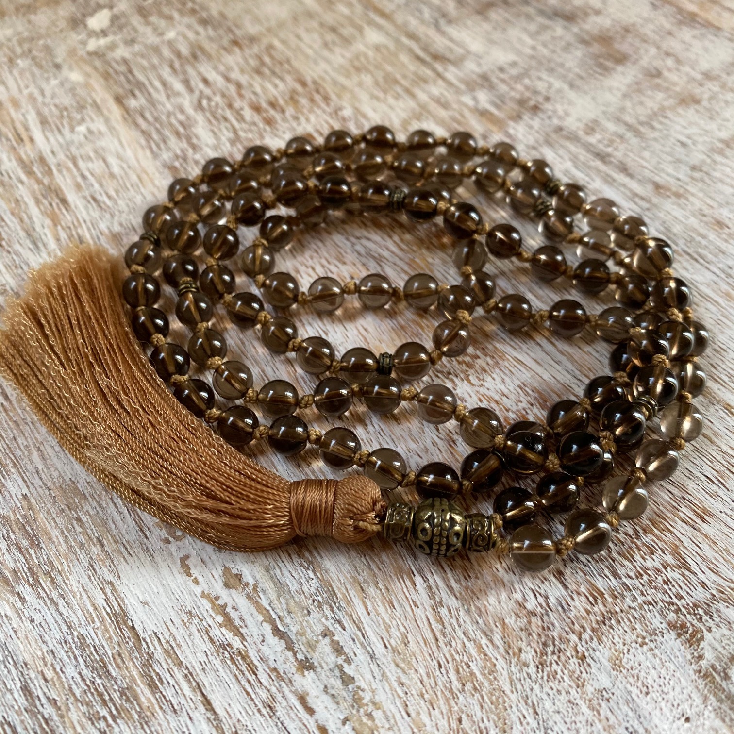 smoky quartz mala