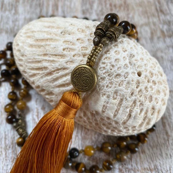 6mm Tiger Eye with Golden Tassel - Image 2