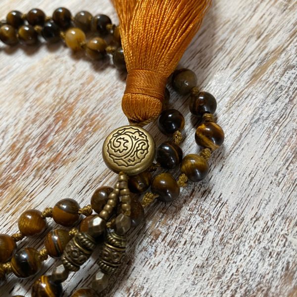 6mm Tiger Eye with Golden Tassel - Image 4